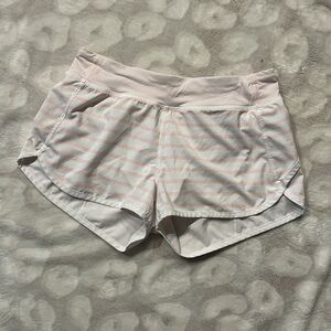 Ivivva Athletic Running Shorts Size 14 White Pink Stripe